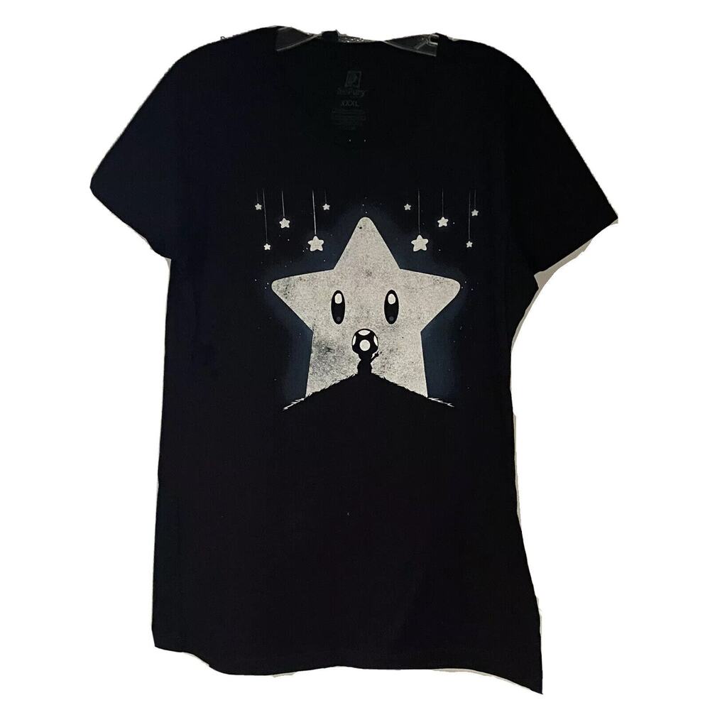 TeeFury Juniors Black Big Graphic T-Shirt 3XL Stretch Stars Constellation New